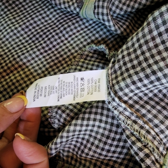 Elan Sz. L Long Sleeve Button Down Multicolored Oversized Shirt with Pocket - Picture 9 of 14